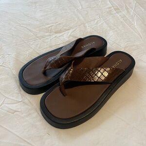 ALOHAS Leather Platform Sandals - size 38